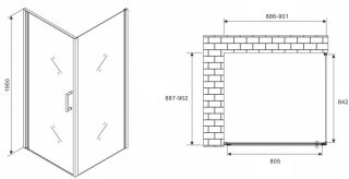 Душевой уголок ABBER Sonnenstrand 90x90см хром AG04090-S90