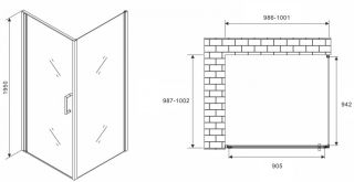 Душевой уголок ABBER Sonnenstrand 100x100см хром AG04100-S100