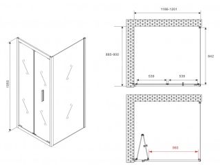 Душевой уголок ABBER Sonnenstrand AG07120B-S9 0B 120x90см чёрный