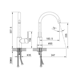 Смеситель для кухни IDDIS Cuba белый матовый CU6WTJ0i05