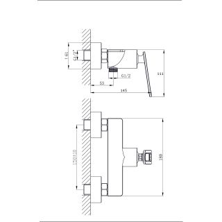Смеситель для душа RUSH Palm (PL2530-63)