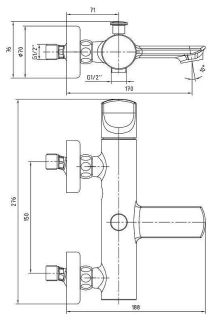 Смеситель для ванны E.C.A. Myra 104102470EX белый