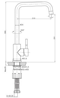 Смеситель для кухни Raiber Graceful RP-013 хром