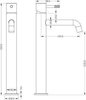 Смеситель для накладной раковины Boheme Uno золото 462-G