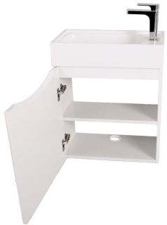 Подвесная тумба под раковину Art&Max Liberty 50см левая белый глянцевый Liberty-500-1D-SO-BL-L
