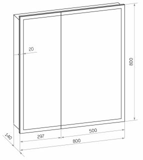 Зеркало-шкаф с подсветкой Continent Reflex МВК027 80см белый