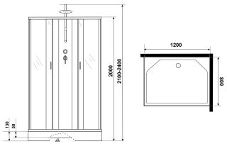 Душевая кабина Niagara NG-43285-14QBKT 120x80см серебро/матовое