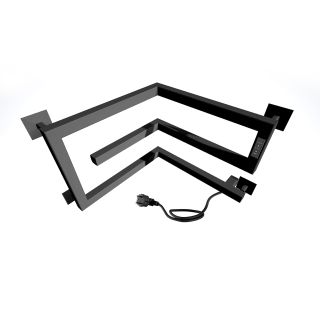 Полотенцесушитель электрический Indigo Korfu DGK30-40-40BRRt угловой 30x40 см чёрный муар