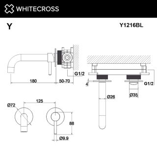 Встраиваемый смеситель для раковины WHITECROSS Y Y1216GLB брашированное золото