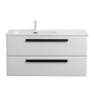 База под раковину Cezares подвесная с двумя выкатными ящиками, левосторонняя, Bianco Lucido, 1000x457x500, ECO-CER-N-1000-2C-SO-BL-L