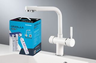 Смеситель для кухни Granula 2088 Арктик+АКС-002 белый