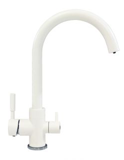 Смеситель для кухни Tolero Элара дуо белый 627802