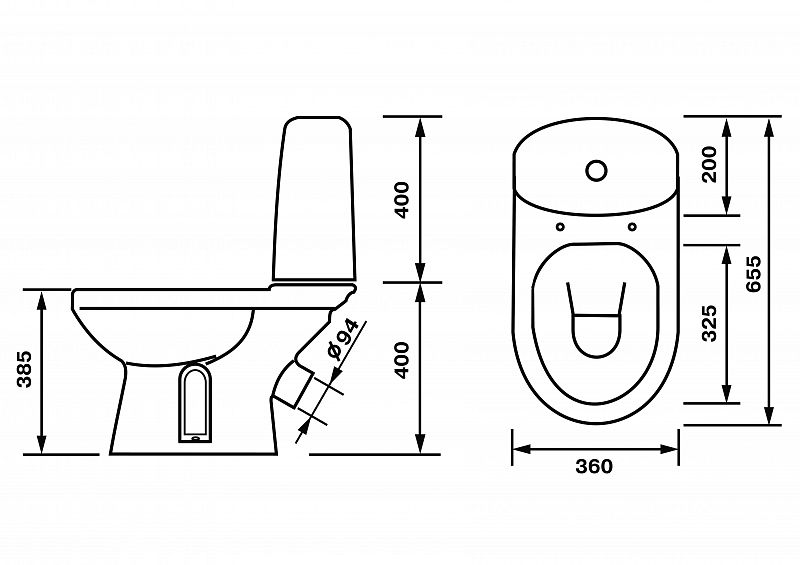 Унитаз-компакт Оскольская керамика Эльдорадо Люкс белый 41301130051