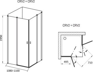 Элемент душевого уголка Ravak Chrome CRV2-110