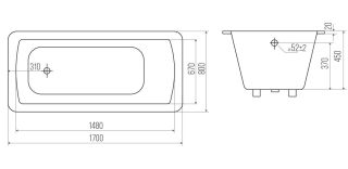 Ванна чугунная Goldman Elite ET17080 170x80см с ножками