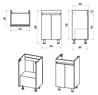 Напольная тумба под раковину Misty Енисей 50см белый