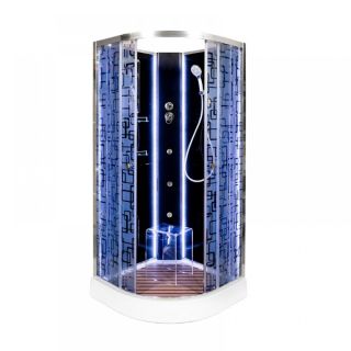 Душевая кабина Deto BМ1510 N LED с гм. BLACK 100х100х208 см