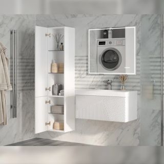 Тумба под раковину подвесная Velvex Edge tp.EDG.9696.80.1Y белый глянец, 80 см