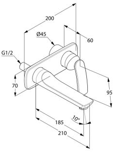 Встраиваемый смеситель для раковины Kludi Balance чёрный/хром 522468775