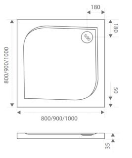Душевой поддон из искусственного камня Good Door Квадро 100x100