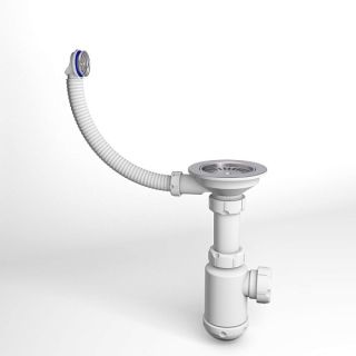 Сифон GRAND 3 1/2 с круглым переливом и винтом металл