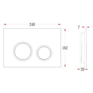Кнопка смыва Veconi FLUSH V11, FLV11-W, 240х162х7, пластик, белый глянец