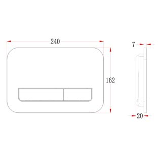Кнопка смыва Veconi FLUSH V12, FLV12-W, 240х162х7, пластик, белый глянец