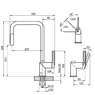 Смеситель для кухни Granula 8173, АРКТИК (БЕЛЫЙ) белый