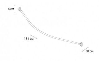 Карниз для ванной дуговой Fixsen нерж.сталь-хром max. 180 см. ( FX-25144)