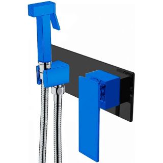 Гигиенический душ со смесителем Boheme Q 147-BUW.2 чёрный/синий