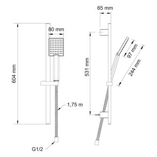 Душевой гарнитур Swedbe Calypso 5085 хром