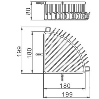 Полка угловая Gappo G334 с крючками хром