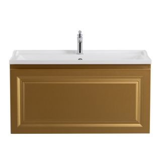 База под раковину Cezares подвесная с одним внешним и одним внутренним выкатными ящ., Брашированное золото,996x443x500, GIUBILEO-N-100-1C-SO-BORO-P