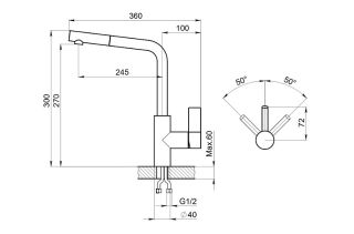 Смеситель для кухни Granula 2502, АРКТИК (БЕЛЫЙ) белый