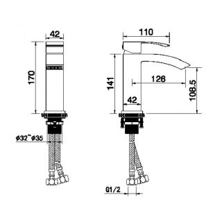Cмеситель для раковины Grocenberg GB2007 Белый хром