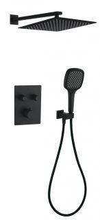 Душевая система скрытого монтажа Grocenberg GB5040BL с Термостатом Vernet (Франция) Черный матовый