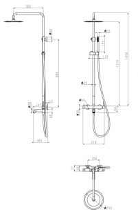 Душевая система Grocenberg GB7099BL Чёрный матовый