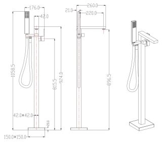 Смеситель напольный Groсenberg GB800 Хром