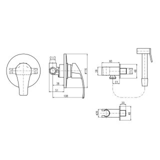 Гигиенический душ со смесителем Rav Slezak Mississippi MS042 хром