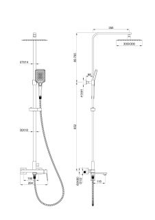 Душевая стойка Wonzon & Woghand Diamond WW-88739011-BG брашированное золото