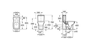 Унитаз-компакт Roca Debba Round Rimless 734299P00Y напольный