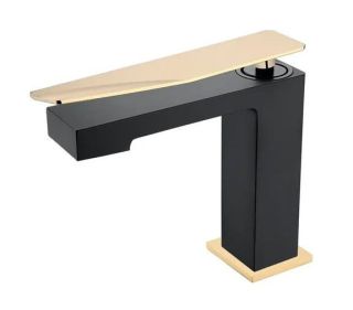 Смеситель для раковины Boheme Q 141-BG.2 чёрный/золото