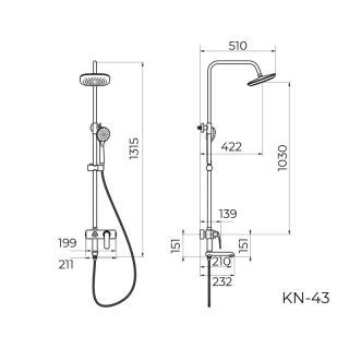 Душевая система Knotlor KN-43, хром