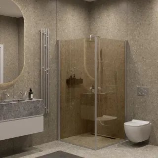 Душевой уголок на монопетле by Deonria U-80-79-6-BR-HM 80x79см хром матовый/бронза