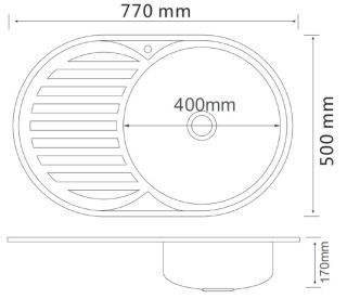 Кухонная мойка РМС MD8-7750OVR нержавеющая сталь