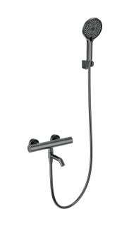 Смеситель для ванны с душем Wonzon & Woghand INN 1 WW-B3013-A1-BGG с термостатом тёмный графит