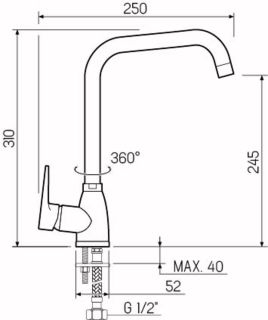 Смеситель для кухни РМС SL77W-017F-1 белый