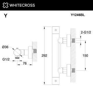Смеситель термостатический для душа WHITECROSS Y Y1246NIB брашированный никель