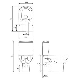 Унитаз Cersanit Carina New Clean On S-KO-CAR011-3/5-COn-S-DL-w SLIM с микролифтом