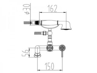 Смеситель  Zorg Antic A 200W-SL для ванны и душа
